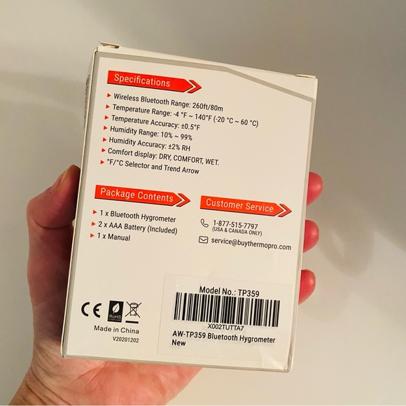 NWT ThermoPro BluetoothThermometer, Temperature & Humidity Monitor - Picture 9 of 10